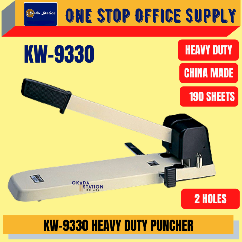 KW-triO KW-9330 HEAVY DUTY PUNCHER-190 SHEETS / KW-9330 / HEAVY DUTY PUNCHER / PUNCHER / KW-Trio / Puncher / Paper Puncher / Heavy Duty 2 Hole Puncher