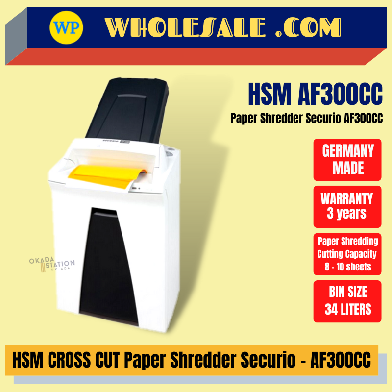 HSM / PAPER SHREDDER / CROSS CUT / SECURIO / AF300CC / SHREDDER MACHINE / OFFICE SHREDDER