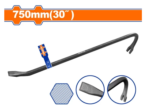 WADFOW WRECKING BAR CARBON STEEL CROWBAR (30"/750MM) WQB1375