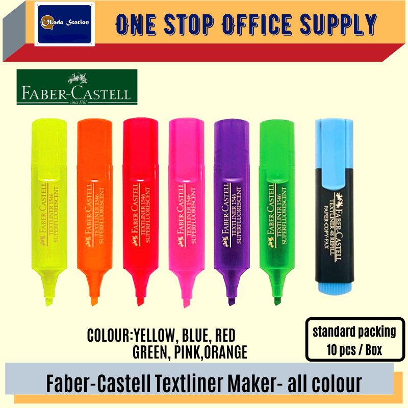 FABER CASTELL HIGHLIGHTER MARKER-ALL COLOUR / Faber Castell / TEXTLINER / Highlight Pen / Faber Castell Highlighter Marker