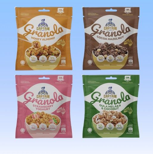 Captain Oats Granola Travel Pack 40g x 4 Sachets