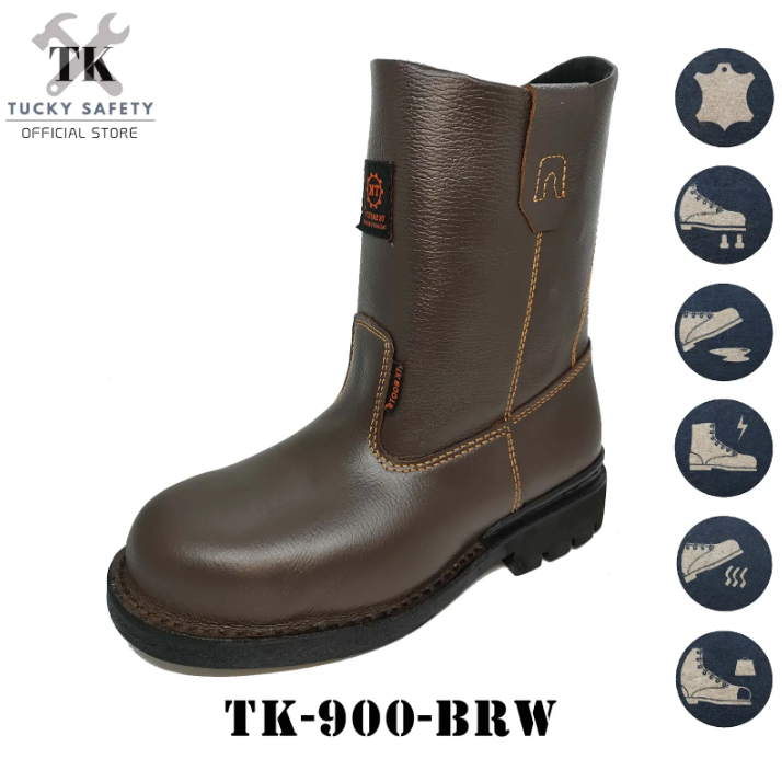 TK-900 - TK MEN'S SAFETY SHOES STEEL TOE STEEL CAP / HEAVY DUTY WORKING SHOES / KASUT KERJA LELAKI SAFETY BOOT TK-900-BRW-7