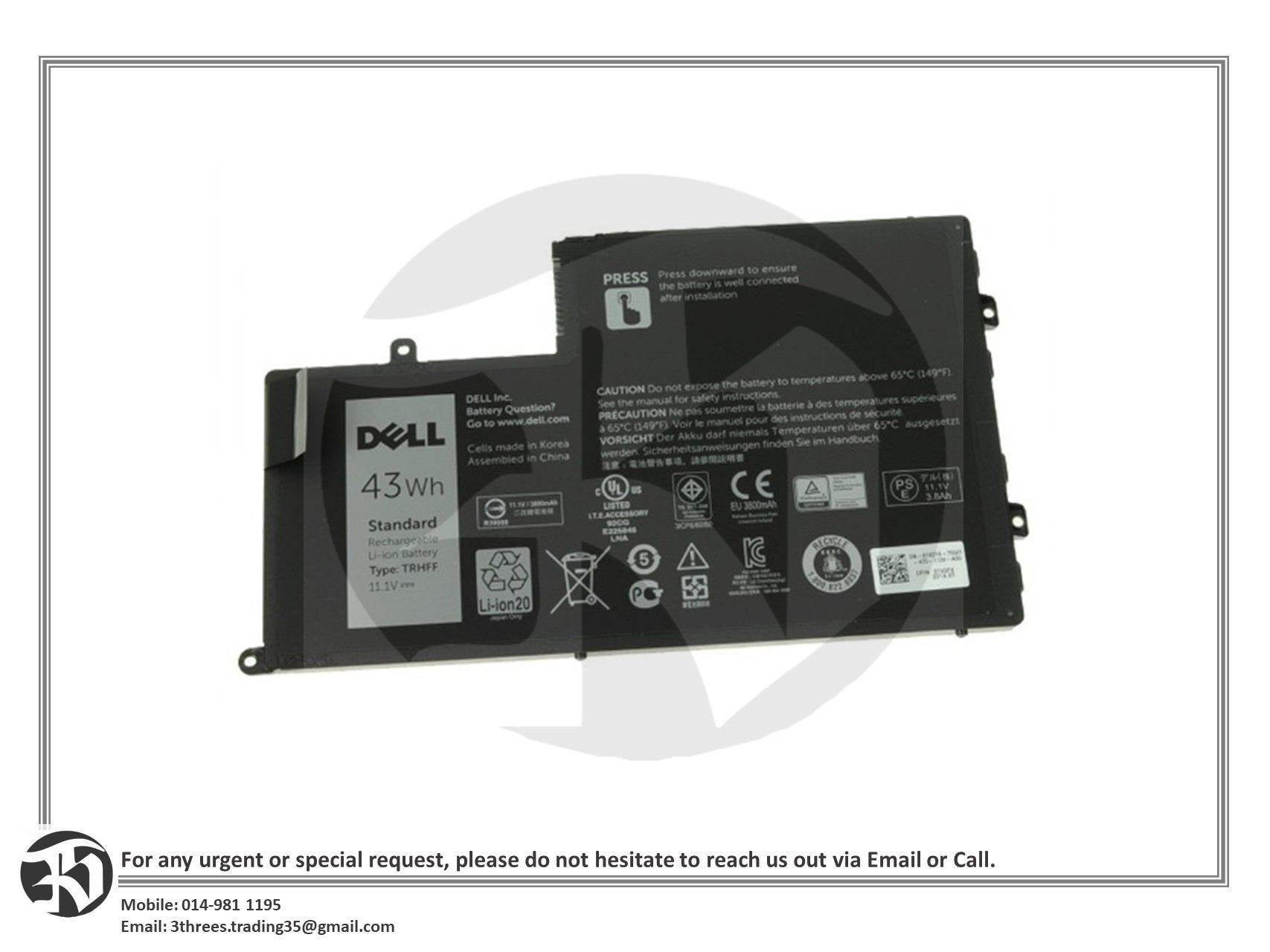 Dell Latitude 3450 Replacement Battery