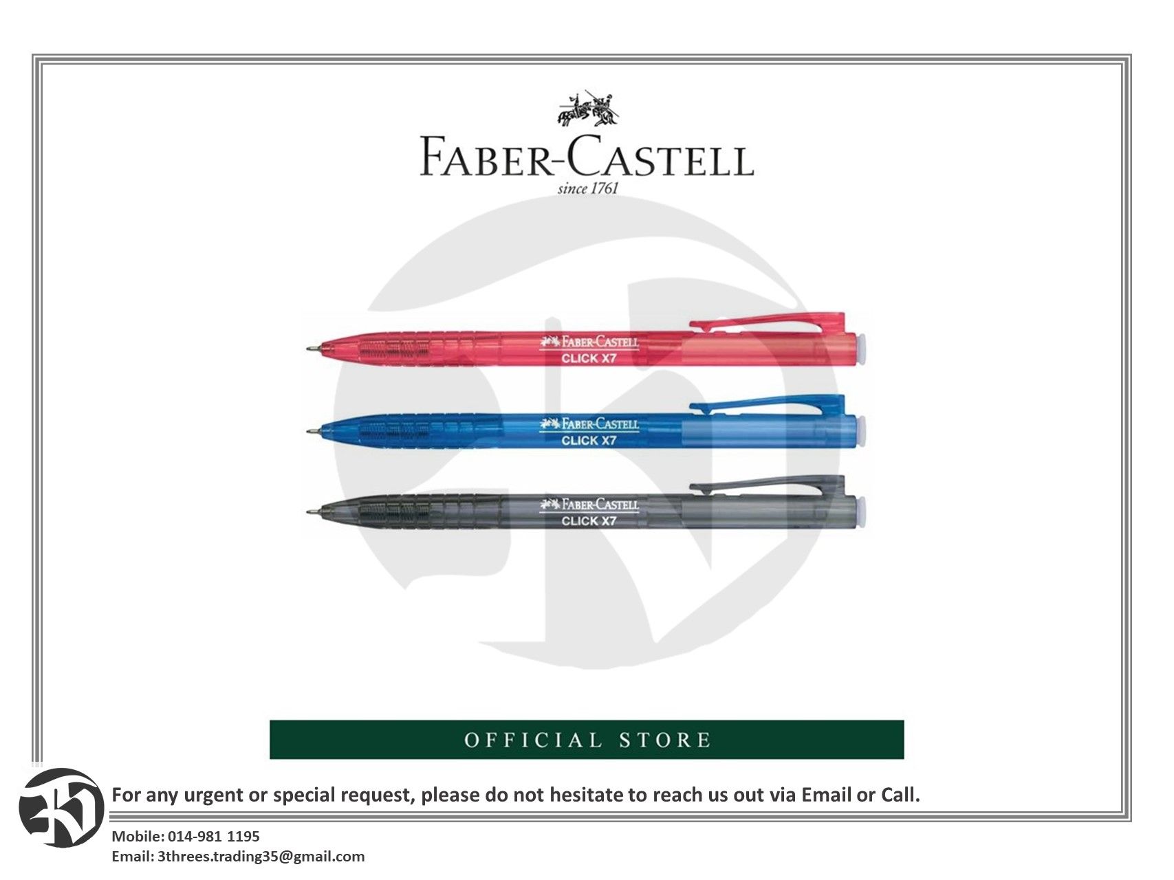 Faber-Castell Click X7, Click X5 Ball Pen, Box of 60 pieces