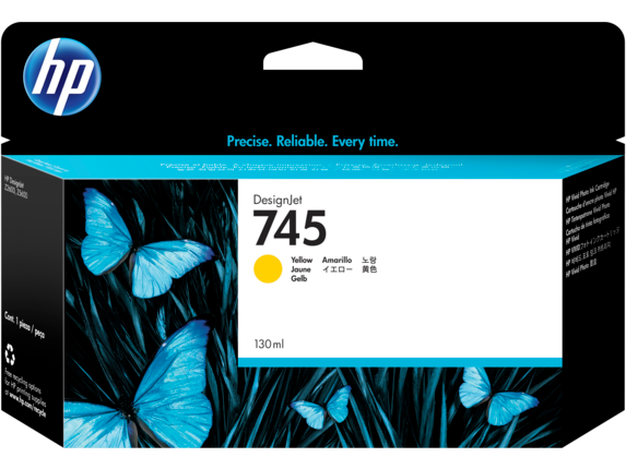 Genuine Malaysia HP Warranty - HP 745 Yellow 130ml Ink Cartridge