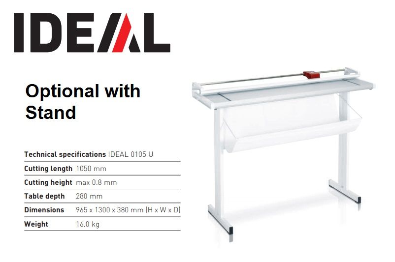 IDEAL 0105 Professional Desktop A1+ Paper Trimmer 1050mm (Guillotine) with Stand - 8 sheets (Pemotong Kertas, Paper Cutter, Paper Cutter, Paper Trimmer, Heavy Duty Cutter, A4 paper cutter, A3 paper cutter)