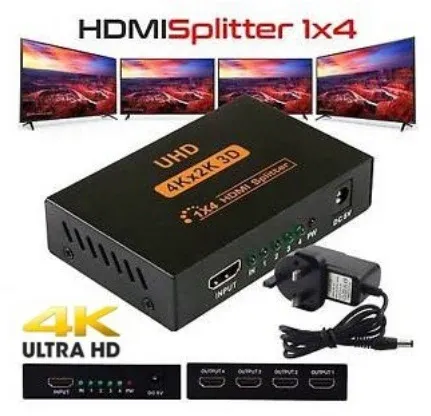 HDMI Splitter 1 IN 4 OUT c/w Power Adapter
