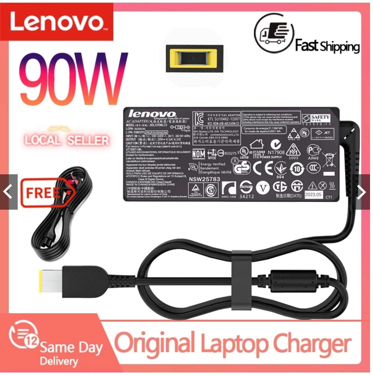 Lenovo 90w Charger Adapter
