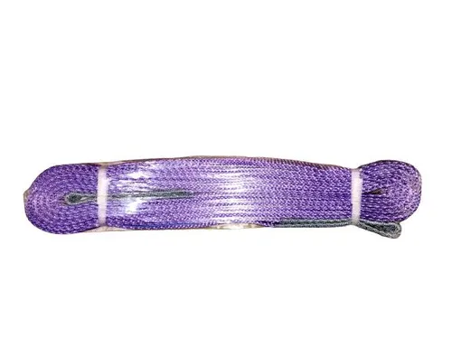 Warrior Double Ply Polyester Flat Webbing Sling 1TON x 2M (L) with Reinforced Lifting Eyes (Purple Marking)