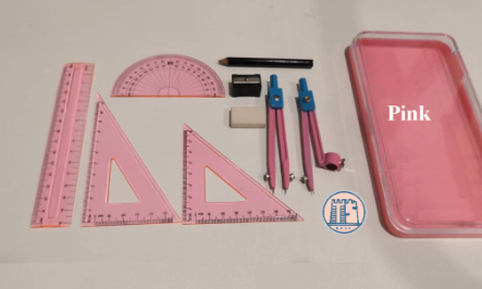 Mathematical Instruments Math Set Geometric Set 9 Pieces For School *Fancy Colour*