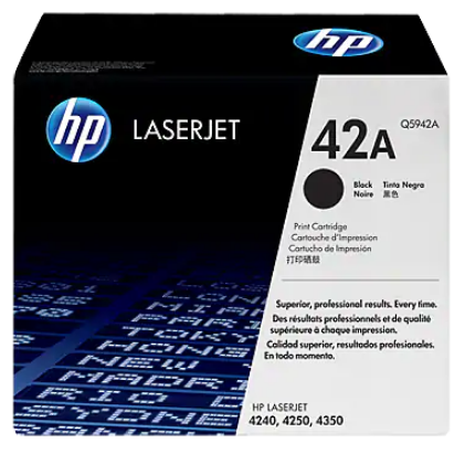 HP 42A Black Original LaserJet Toner Cartridge Q5942A
