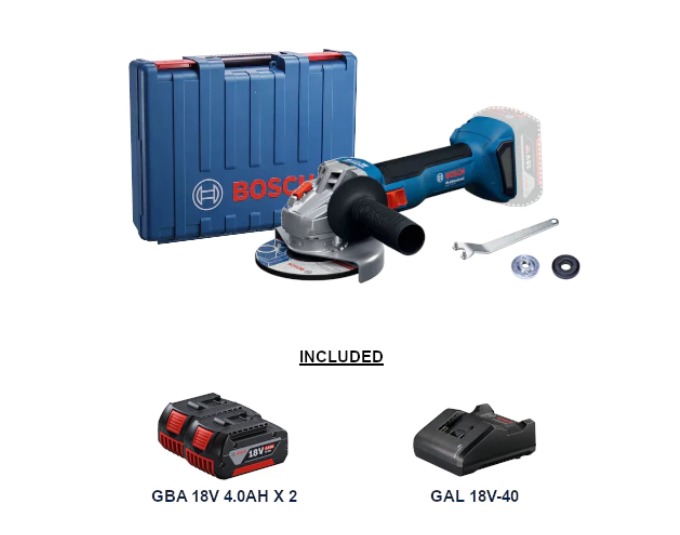 BOSCH GWS 18V-8 PROFESSIONAL CORDLESS ANGLE GRINDER (SET) (06019N90L0)