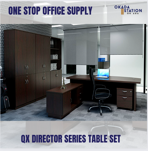 DIRECTOR TABLE SET -QX SERIES / WITH CABINET SET / QX-1800 / QX-2100 / DIRECTOR TABLE / OFFICE TABLE SET / OFFICR FURNITURE