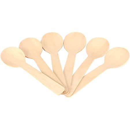 OEM *[100pcs] Disposable Non-toxic Wooden Wood Mini Spoon (10cm)