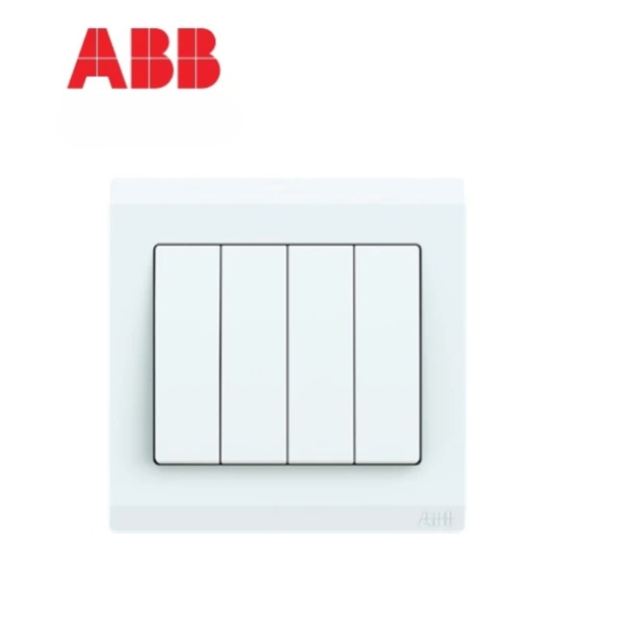 ABB INORA 4 GANG 1-WAY 10AX SWITCH WHITE (BL104)