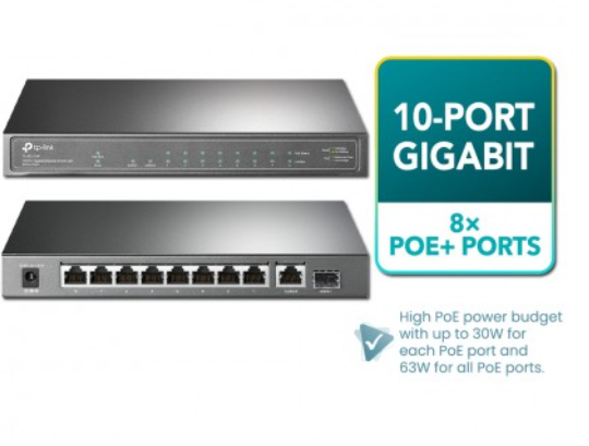 TP-Link / Omada ES210GMP 10-Port Gigabit Easy Managed Switch (with 8 PoE+)