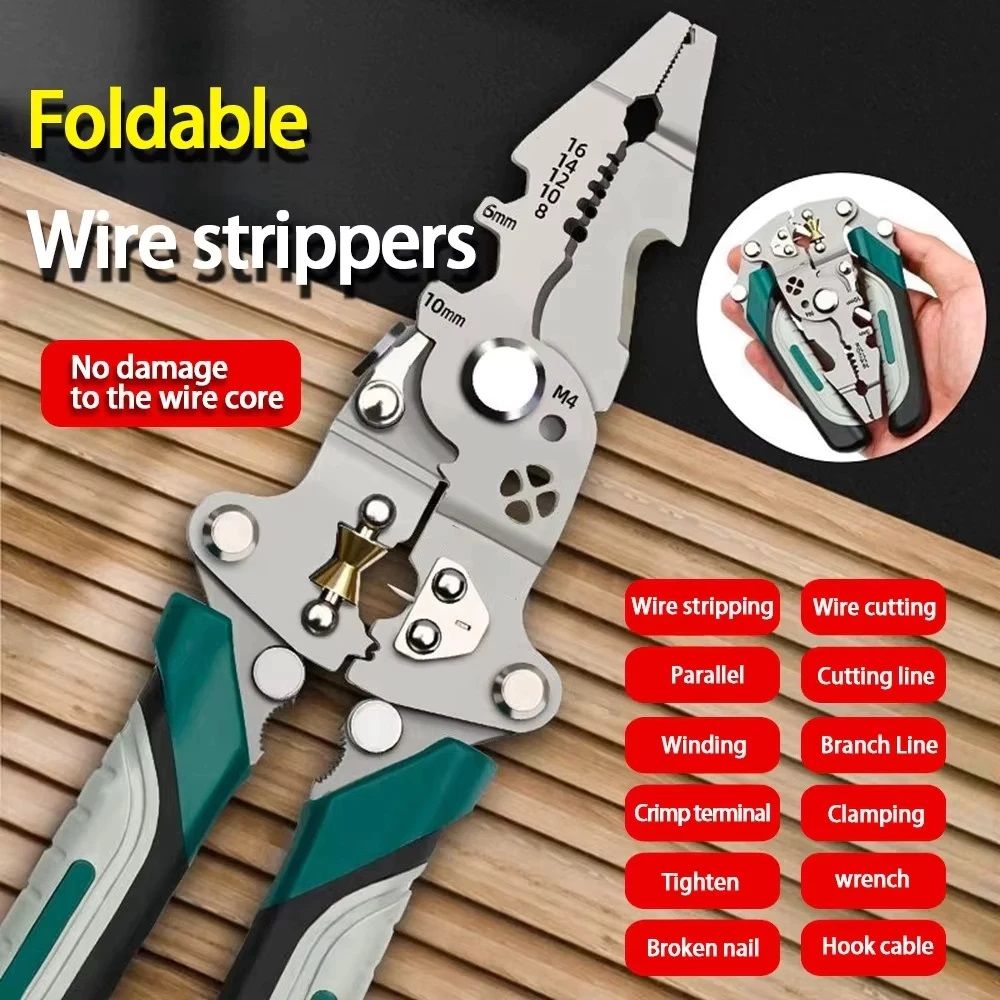 Multi Functional Foldable Electrician Specific Wire Cutting Pliers, Wiring and Pulling Pliers, Wire Splitting and Pressi