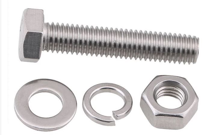 M12 X 50MM HEX BOLT / NUT & WASHER A/F HEX HEAD 304 STAINLESS STEEL