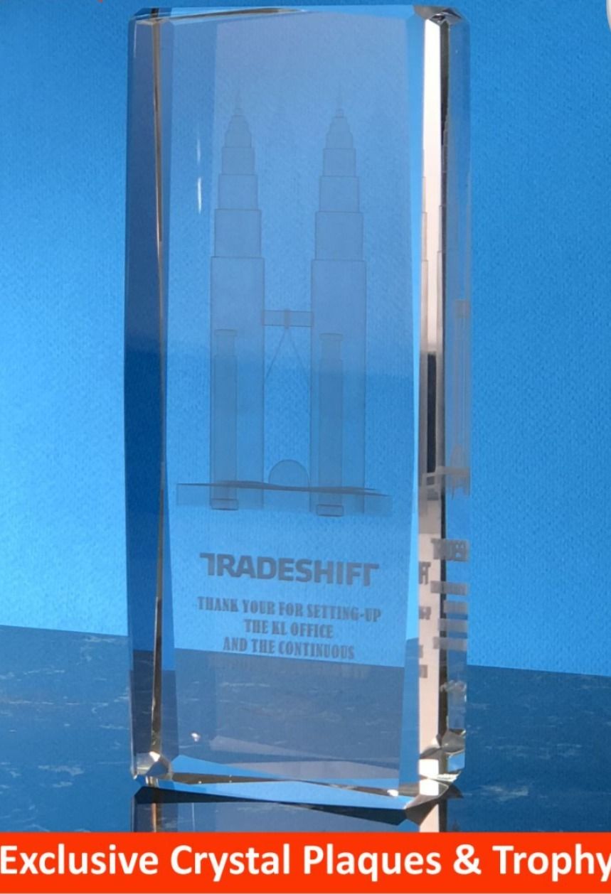 Crystal Plaque 200mmX80mmX40mm