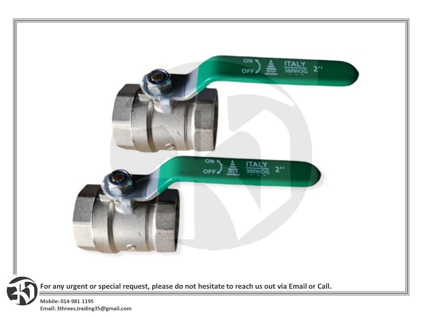 Brass Chromed Ball Valve 1-1/2" / 2"
