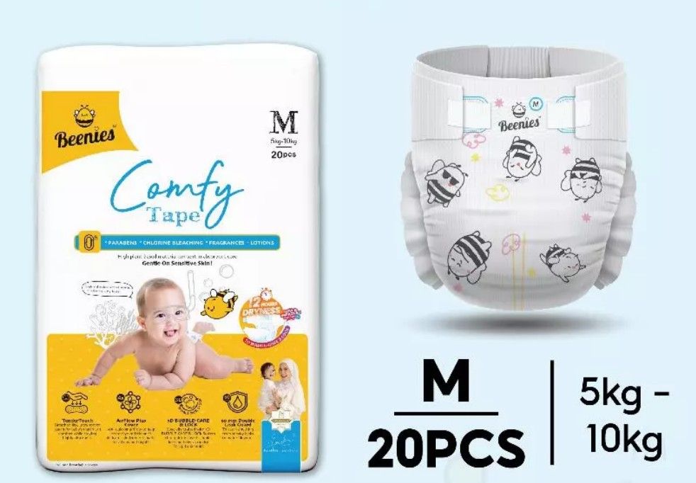Beenies Comfy Tape CONVENIENCE Pack Lampin Bayi Jenis Tape Pek Kemudahan / Baby Diapers Tape NB-XL 1 Single Pack M20 Tape 1Pack New SL-11135-11139-NEW-PCK-KK