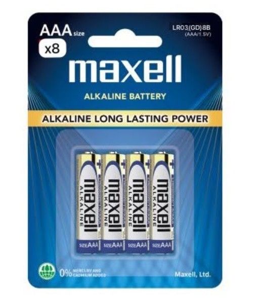 Maxell Alkaline AAA Battery (8pcs card pack) LR03 8B