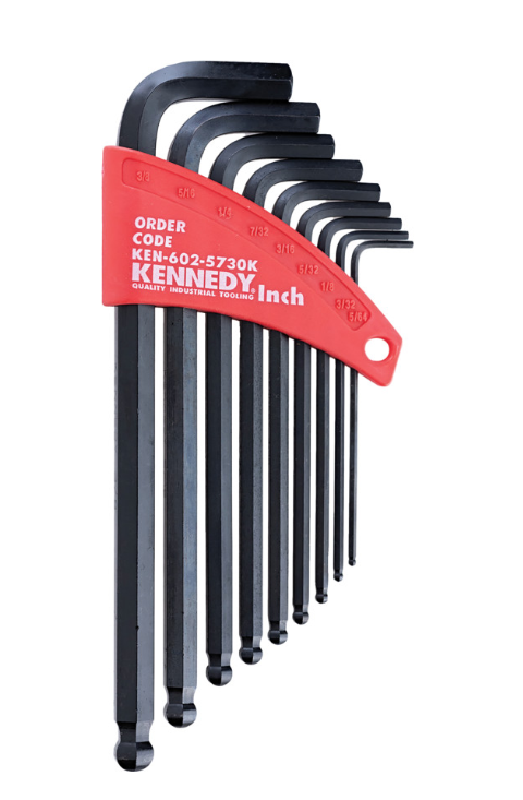 Kennedy Hex Key, L-Handle, Hex Ball, Metric, 1.5-6mm, 7-piece KEN6024570K