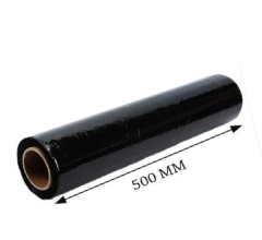 Stretch Film Plastic Wrap 500mm Black - 1 Roll