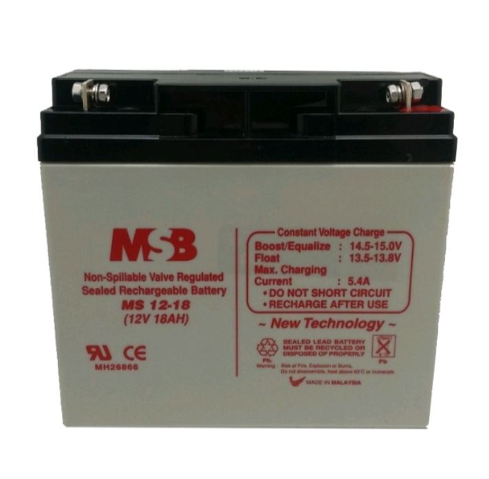 MSB 12V 18AH Rechargeable Sealed Lead Battery OCHA MSB 12V 18AH Rechargeable Sealed Lead Battery- Free Delivery