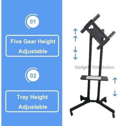 32 to 65 Inch ROTATABLE Portable TV Trolley Stand Mount Bracket Vertical Portrait Horizontal 2969.1