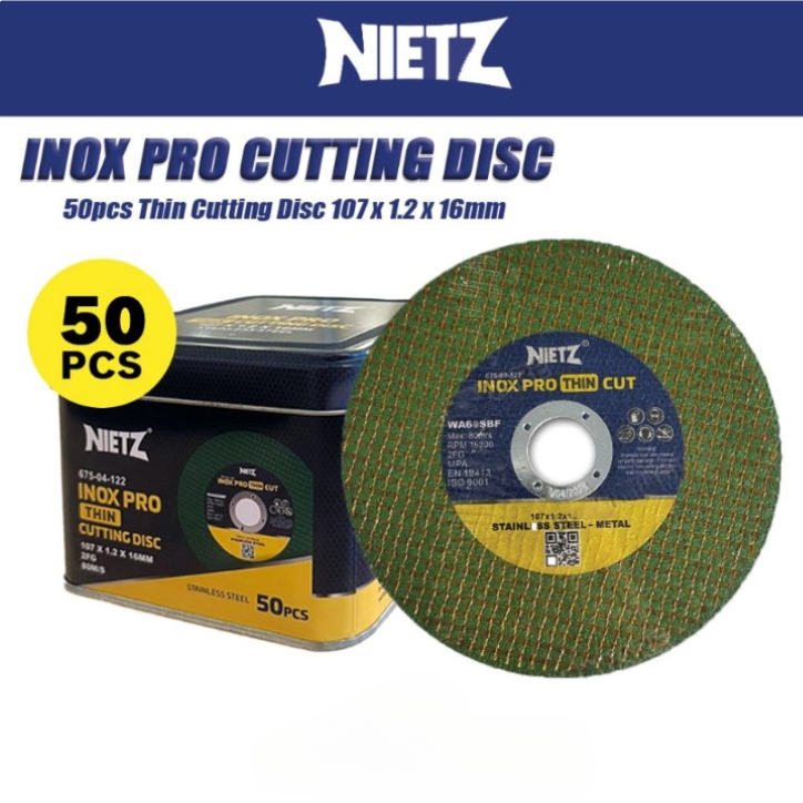 NIETZ 675-04-122 (50PCS) INOX PRO THIN CUTTING DISC STAINLESS STEEL
