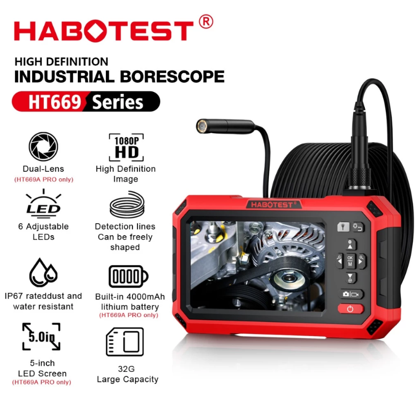 HABOTEST HT669A HIGH DEFINITION INDUSTRIAL BORESCOPE