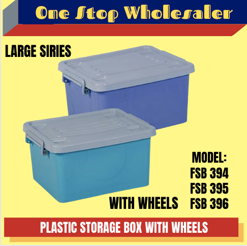 PLASTIC STORAGE BOX WITH WHEEL -LARGE / FELTON / FSB396 / FSB395 / FSB394 / KOTAK PLASTIK