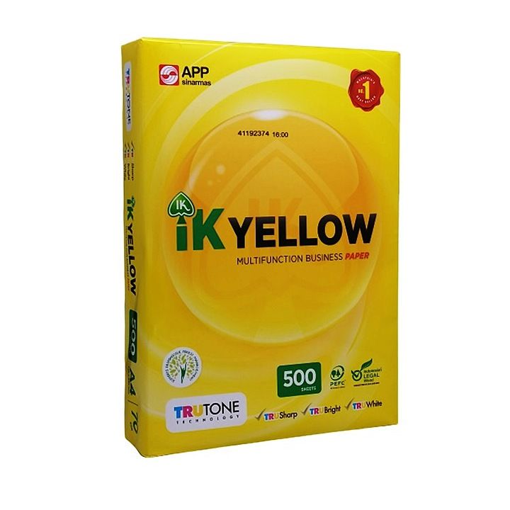 IK YELLOW A4 PAPER (70 GSM, 500 Sheets)