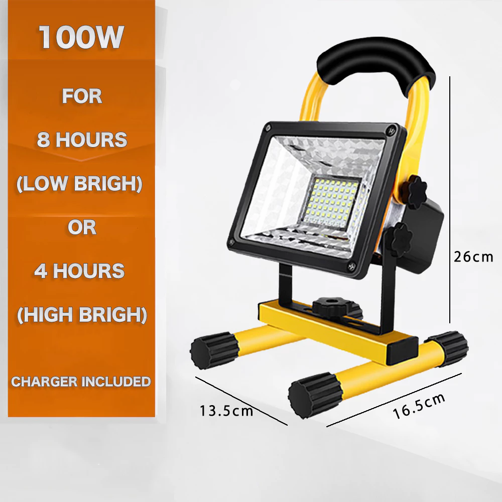 OEM Portable Rechargeable LED Floodlight 100W
