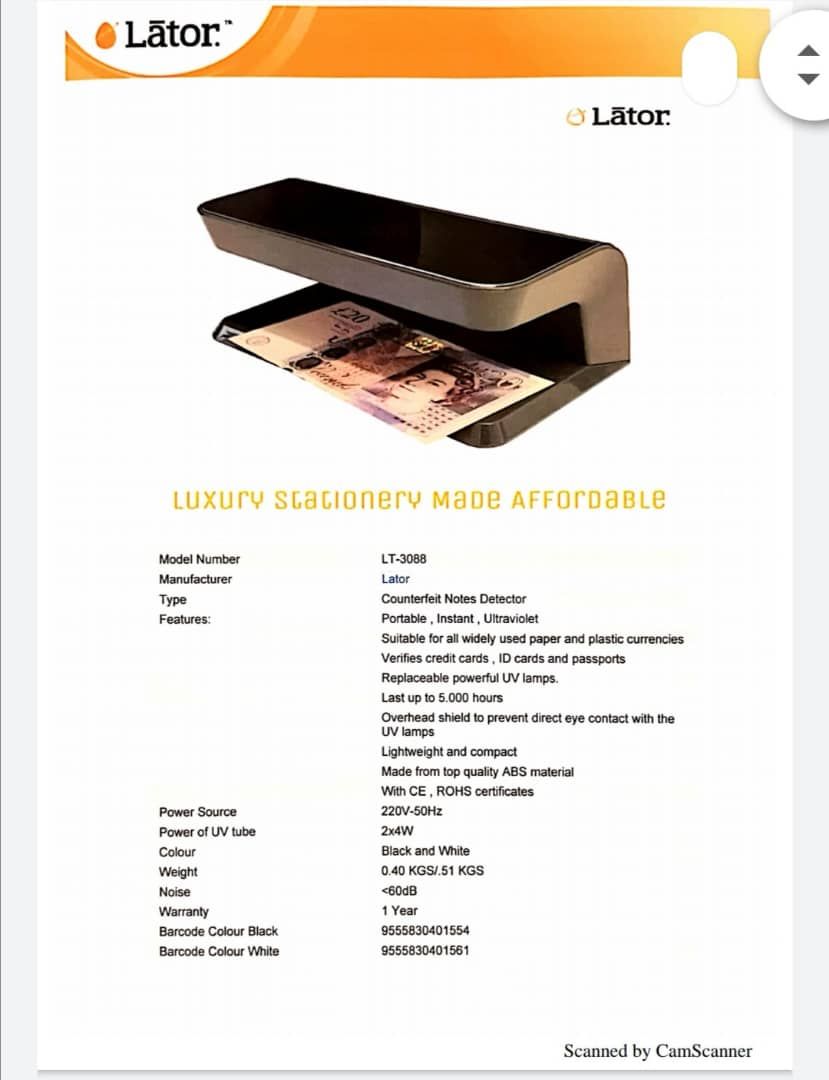 Lator Counterfeit Money Detector LT-3088