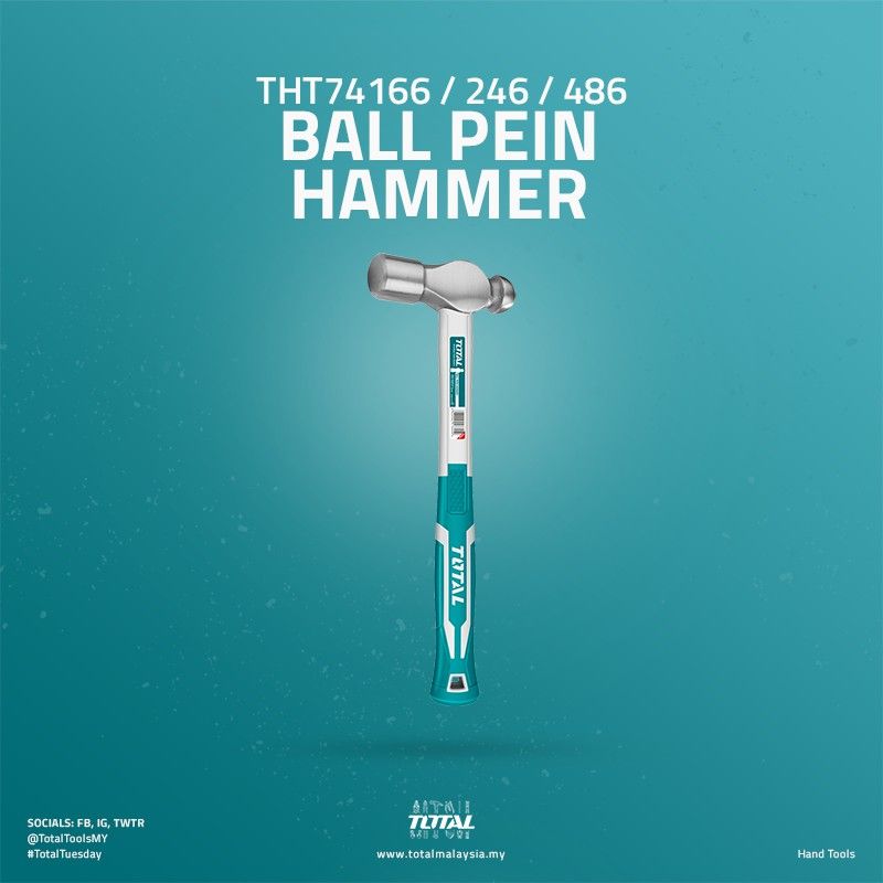 TOTAL THT74166 BALL PEIN HAMMER (16 OZ)