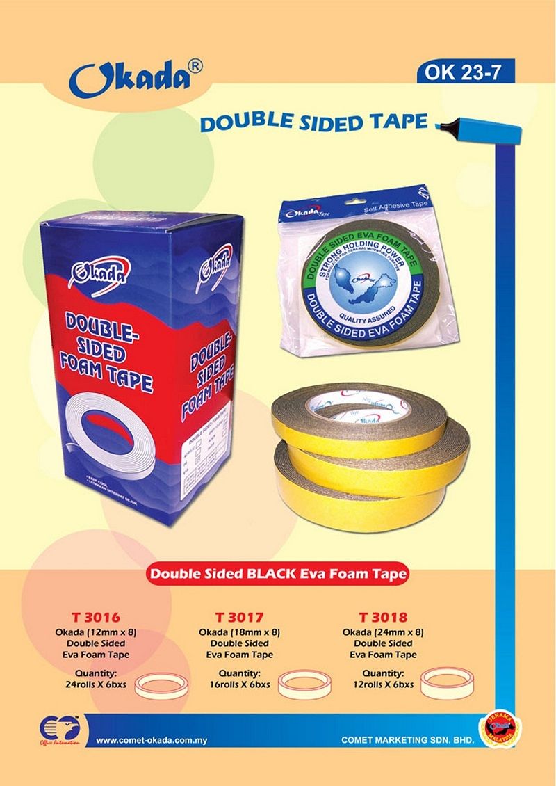 OKADA Double Side Eva Foam Tape Black 18mm x 8m /Okada /Double Sided /Eva Foam Tape /Black Foam Tape /Okada Double Sided Eva Foam Tape