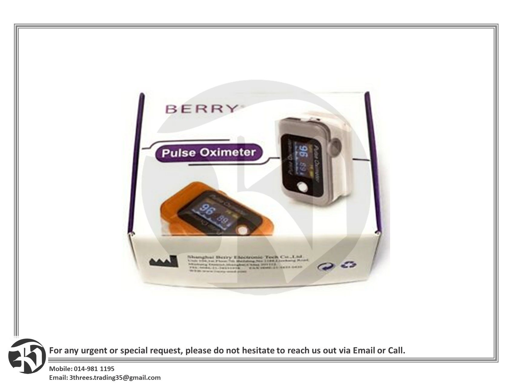 SSST BERRY PULSE OXIMETER BM1000C (MDA REGISTERED)