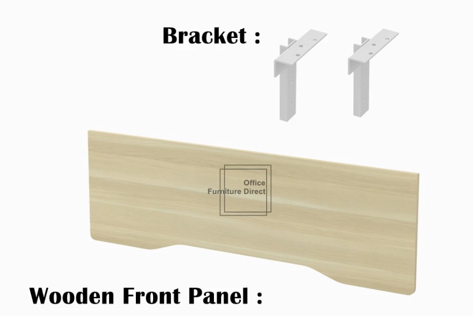 Wooden Modesty Panel Front Panel with 2 Hanging Bracket For Home Office Table (Leg Cover) - MAPLE ( 160W x 43H cm)