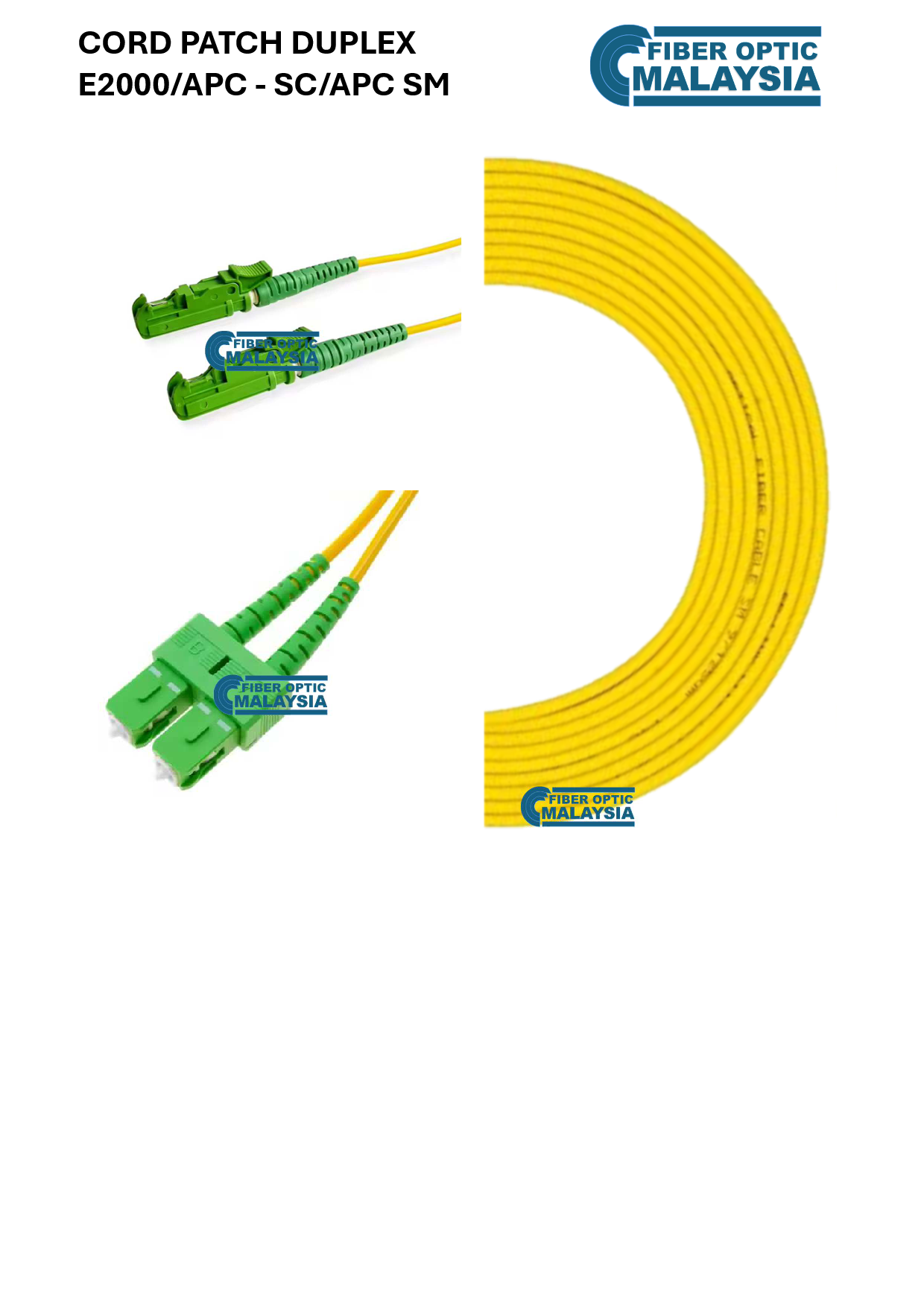 CORD PATCH E2000/APC - SC/APC SM 10M DUPLEX PATCHCORD