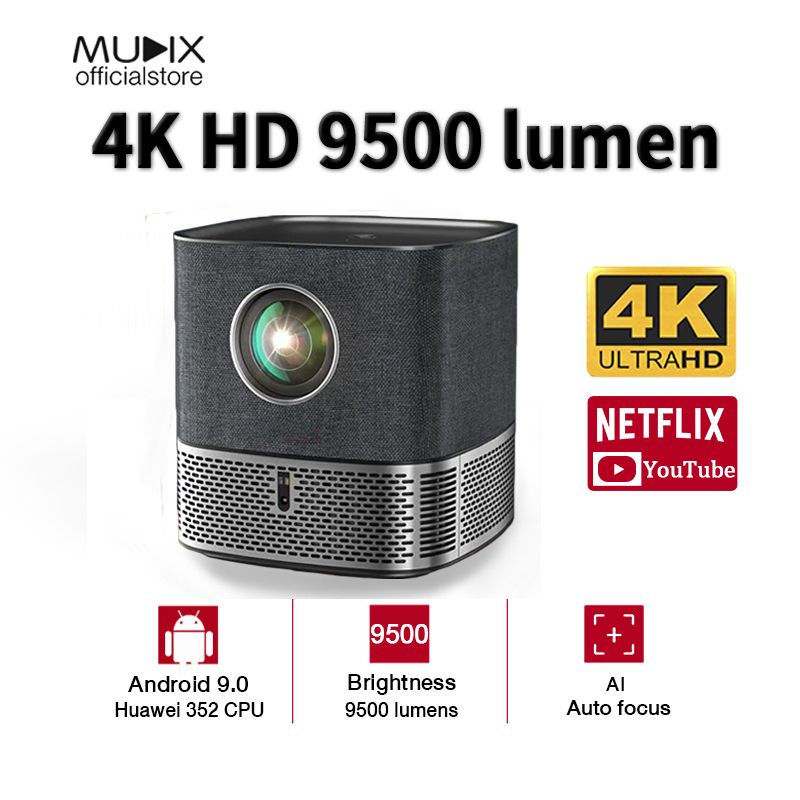 MUDIX 9500 Lumens 4K Ultra HD With Wifi 1080P Projector