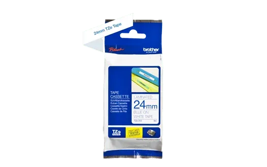 Brother TZe-253 Blue on White (24mm) Tapes