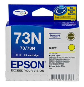 Genuine Malaysia Epson Warranty - EPSON 73N YELLOW INK C13T105490