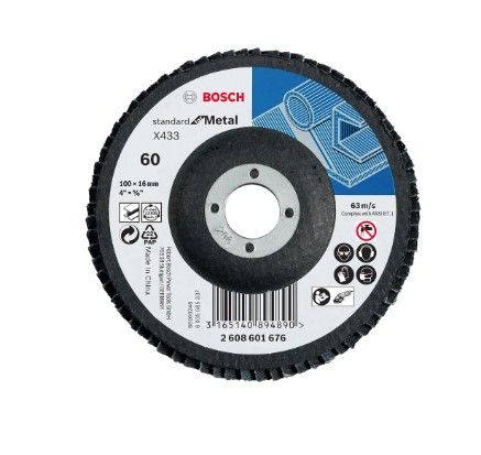BOSCH X433 STANDARD FOR METAL FLAP DISC 100 MM, G60 (2608601676)