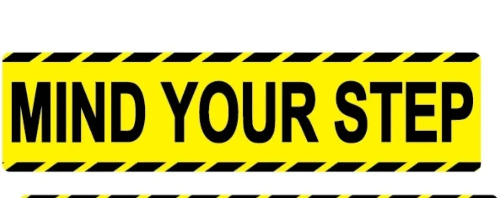 Mind Your Step Sticker 50mm X 200mm