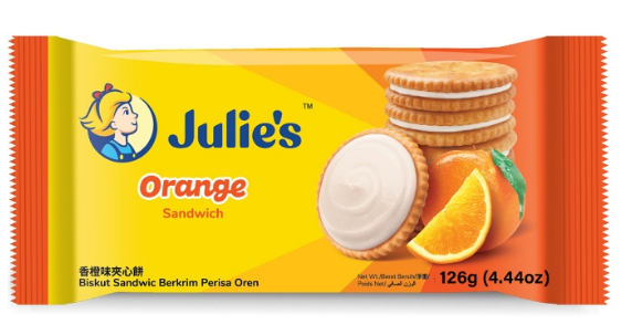 Julie's Cream Sandwich Orange 126g