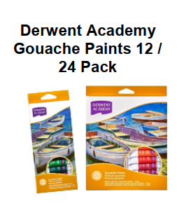 Genuine Malaysia Derwent Academy Product - Pack of 24 Derwent Academy Gouache Paints R33040