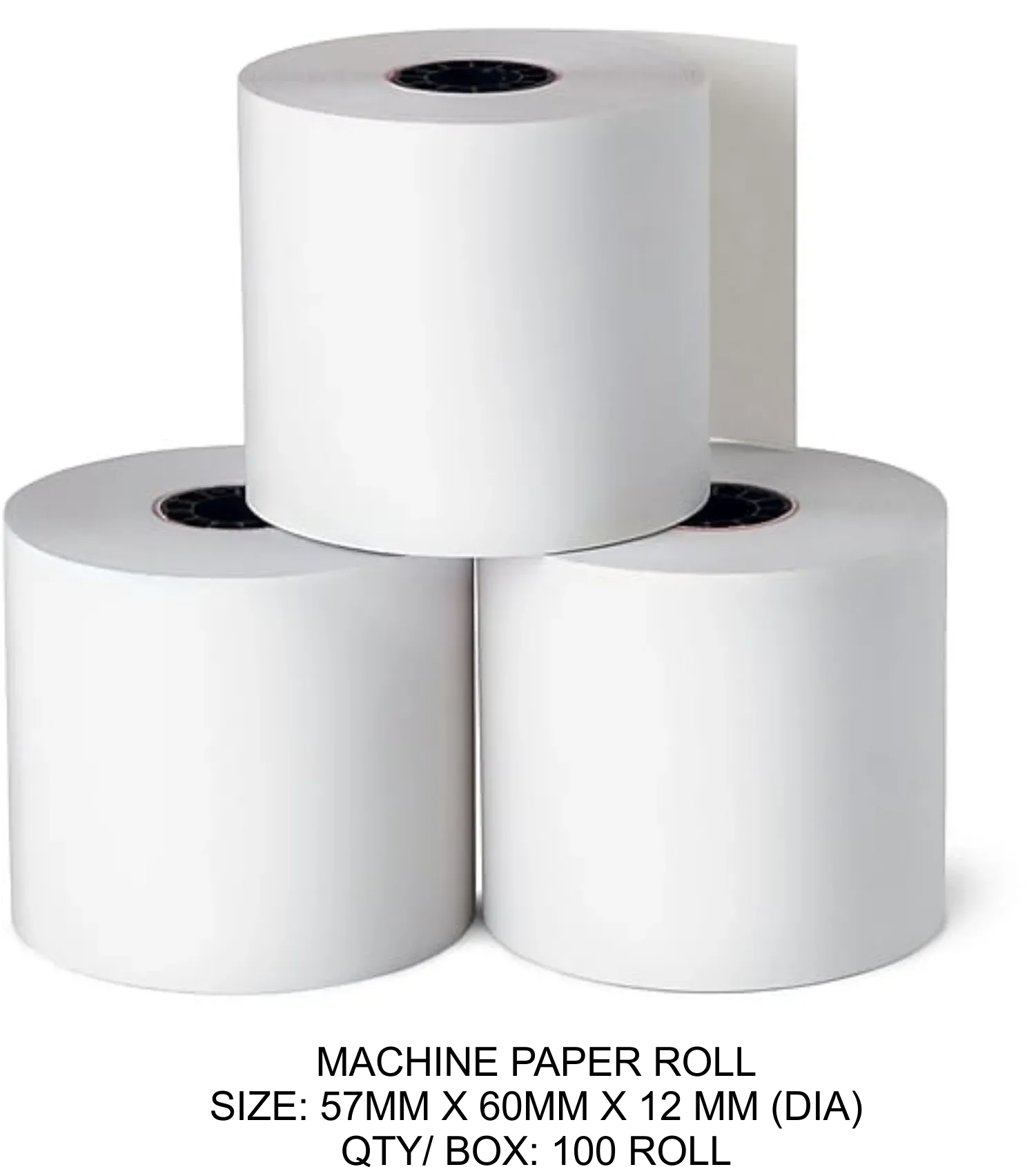 MACHINE CASH REGISTER PAPER ROLL ( 57MM X 65MM X 12 DIA)
