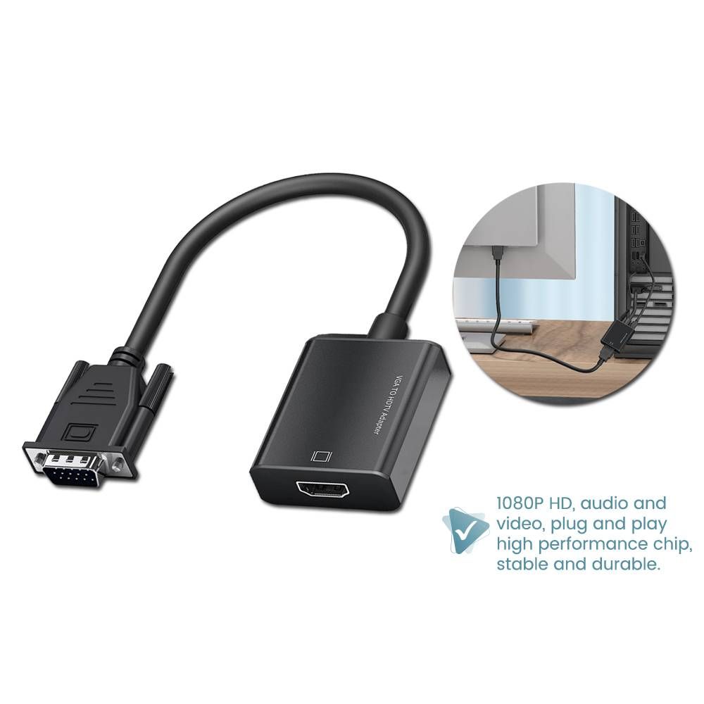 GLINK VGA TO HDMI ADAPTER WITH AUDIO / HDMI TO VGA ADAPTER SUPPORT RESOLUTION 1080P